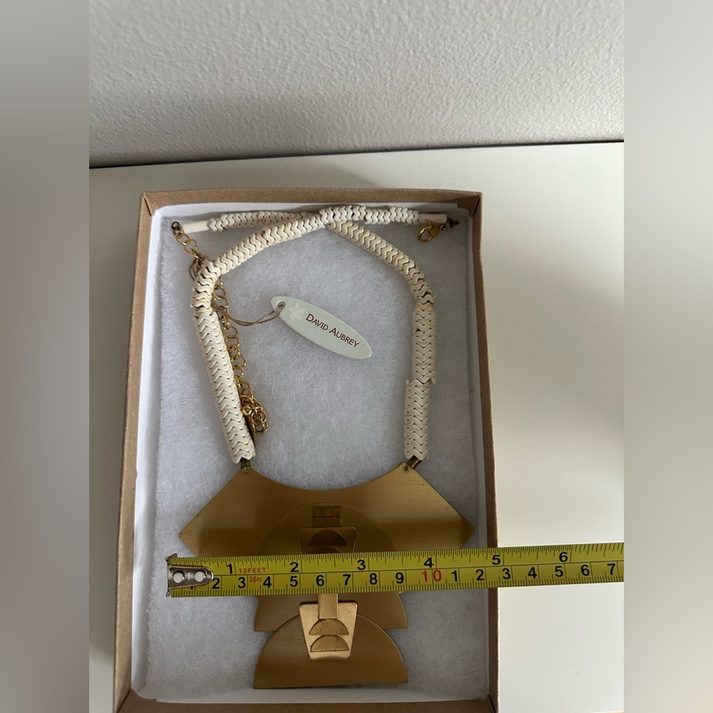 David Aubrey Brass statement necklace - Picture 7 of 7